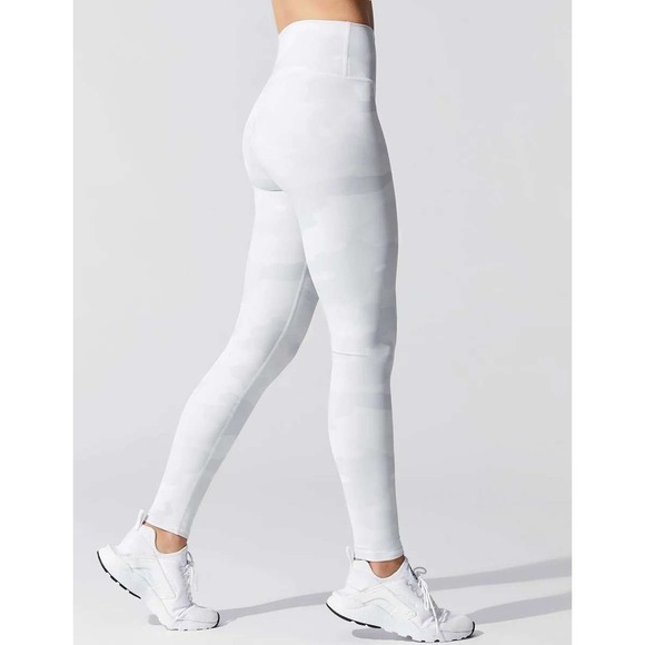 ALO Yoga Pants - Alo Women's‎ Full Length Hi-Waisted White Camo Vapor Leggings Small